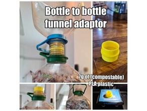 ecobrick bottle-to-bottle funnel adaptor recycling upcycling 3d print model - Mito3D