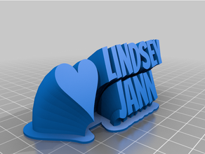 custlindseyomized sweeping 2-line plate text customized 3d print model - Mito3D