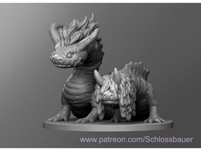 lagarto experimentar dnd masmorras dragões tampo mesa 3d print model - Mito3D