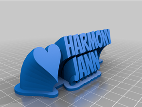 harmonymy customized sweeping 2-line plate text 3d print model - Mito3D