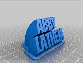 lathemmy personalizado varrendo 2 line prato texto 3d print model - Mito3D