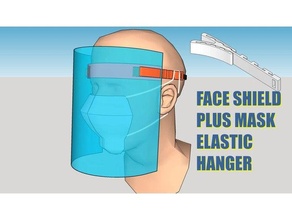 face shield mask elastic hanger covid-19 faceshield 3d print model - Mito3D