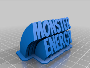 cumonsterstomizedmonster sweeping 2-line plate text customized 3d print model - Mito3D