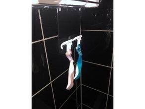 double shower shaver hanger holder gillette razor stand accessories 3d print model - Mito3D