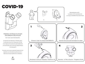 Adaptateur Maske Zehnkampf gießen Respirator covid 19 Leichtatmung 3d print model - Mito3D