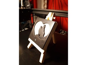 Lobos amor 2d Arte lona escritorio regalo corazón clamoroso Luna imagen recuerdo 3d print model - Mito3D