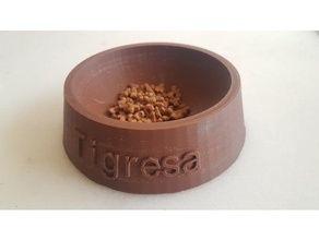 customized fully parametripotec dog cat food bowl tigresa 3d print model - Mito3D