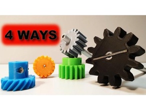 4 ways attach gears shaft gear gearbox war 3d print model - Mito3D