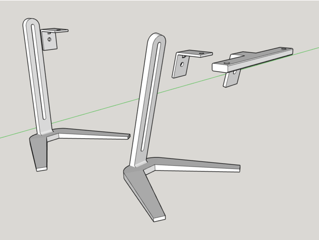 Ajustable LED rails soutien rail supporter 3D print model - Mito3D