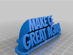 customized sweeping 2-line ce great againname plate text 3d print model - Mito3D