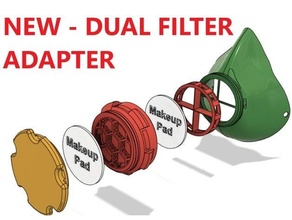 double filtre adaptateur fabricants modulaire masque 3d print model - Mito3D