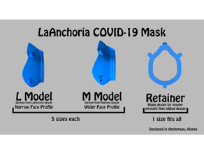 Laanchoria covid 19 masque 2 modèles 5 tailles combat coronavirus visage couronne virus covid19 covidmask 3d print model - Mito3D