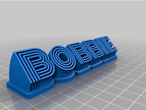 bobbie nametagcustomized sweeping plate remix customized 3d print model - Mito3D