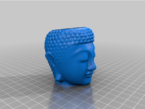 Buda haed vaso cabeça flor pop buddha 3d print model - Mito3D