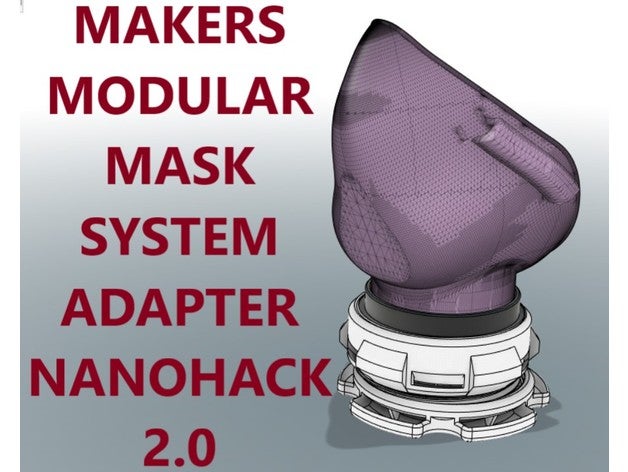 hacedores modular máscara nano cortar tajos 20 adaptador 3dfacemaskpattern covid19facemask flattenthecurve cuarentena frío manos seguras mañana 3m respirador aire filtrar combate coronavirus corona defender 3D print model - Mito3D