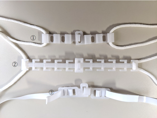 strap adjuster facemask hook 3D print model - Mito3D