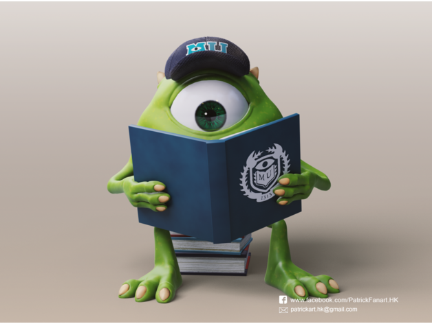 Miguel wazowski monstruos Universidad lindo arte fan figura pixar esculpir escultura 3D print model - Mito3D