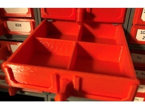 stackable resistor storage box custom drawers thinhandle drawer 3d print model - Mito3D