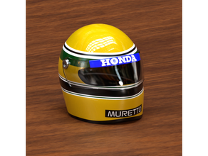 Ayrton Senna f1 Helm Mixer Formel 1 Modell 3d print model - Mito3D