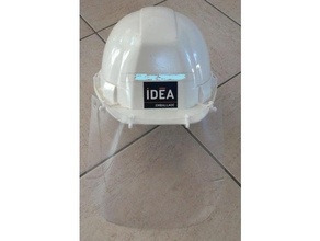 clips site helmet & safety cap visor version - adaptation transparent protector film covid-19 coronavirus 3d print model - Mito3D