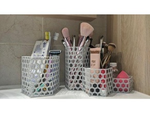 baño organizador accesorios maquillaje cepillo soporte 3d print model - Mito3D