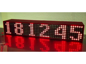 LED matriz alojamiento 6 módulos 8x8 reloj 3d print model - Mito3D