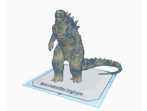 Godzilla destruktiv empolyee vergeben Base 3d print model - Mito3D