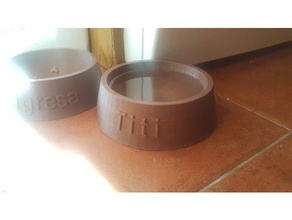 customized fully parametric dog cat food bowltiti 3d print model - Mito3D