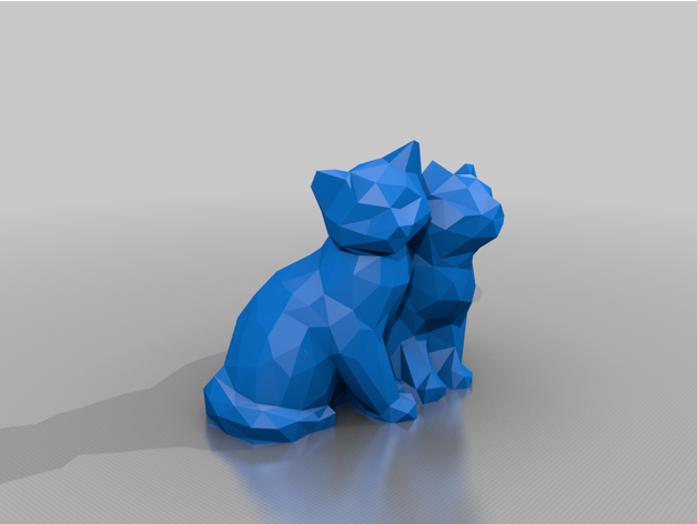 chats poly 3D print model - Mito3D