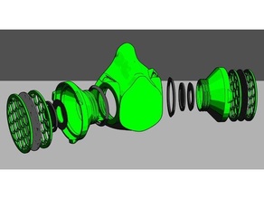 covid 19 respiratoire masque optionnel refoulement vannes coronavirus santé protection respirateur 3d print model - Mito3D