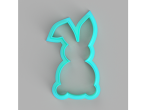 easter bunny cookie cutter sj3d 3d print model - Mito3D