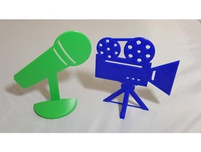 microphone camera video-conference status signs meeting office school sign skype stand teleconference video videoconference work zoom 3d print model - Mito3D