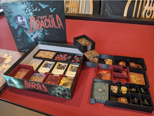 Wut Dracula 4th Auflage Tafel Spiel Box einfügen Veranstalter Arbeit 3rd Brettspiel 3D print model - Mito3D