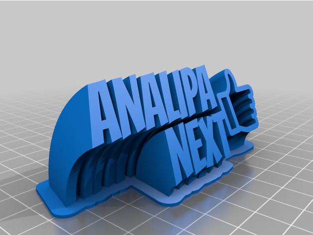 anacustomized sweeping 2-line plate text 3D print model - Mito3D