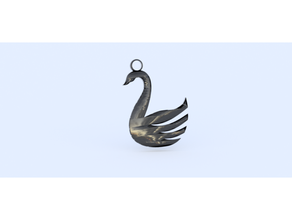 swan earrings 3d pendant earring idealab pendants 3d print model - Mito3D