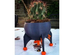 razzo fioriera cactus fiore vaso pianta pentola 3d print model - Mito3D