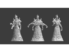 stylized undead lord - multiple arms 32mm dnd miniature 28mm tabletop 3d print model - Mito3D