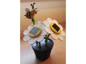 colita abeja flor lámpara ligero maceta solar 3d print model - Mito3D