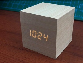 cube clock arduino wood 3d print model - Mito3D