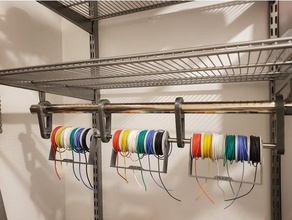 hook wire spool holder elfa closet rod cable management 3d print model - Mito3D