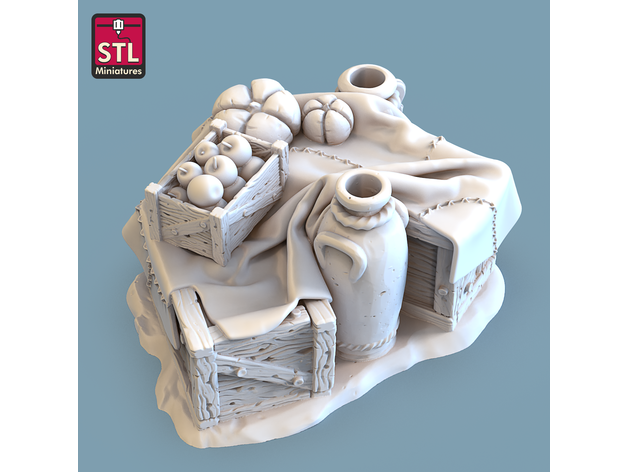 Requisiten Pack Alter Sigmar Fass Dungeons Drachen Fantasie Heldenquest Pfadfinder Stütze Lager Box Lieferungen Kriegshammer 3D print model - Mito3D