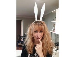 Conejo orejas cabello banda Pascua Resurrección conejito conejo cintas pelo cabeza venda diademas conejos 3d print model - Mito3D