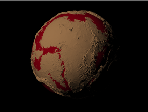 expandieren Erde skaliert Chthonian Planet kontinental Drift Matlab Linderung Rahmen Modell Solar Platz Topographie 3d print model - Mito3D
