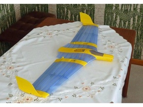 flying wing buratinu midi 1000 airplane rc 3d print model - Mito3D