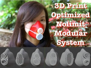 flexible mask rolley universal modular covid-19 3d air pollution breath breathing covid diy facecoveringchallenge gas hackthepandemic health hepa filter hygiene medical moldex n95 openscad pandemic protect protection protector respirator scad surgical valve cap 3d print model - Mito3D