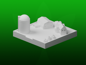 greeblecity farms farmhouse desktop toy greeblecityfarms model building scale tile 3d print model - Mito3D