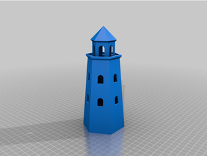 hexagon lighthouse house light 3d print model - Mito3D
