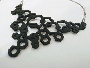 hexagonal plastron necklace accessories geometric geometrical design hexagon jewel jewelry necklaces pendants 3d print model - Mito3D
