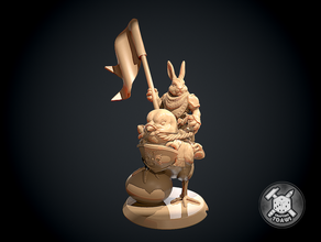 easter bunny chicken rider 28mm airsoft animal boardgame boardgames chick dnd miniature design egg rabbit fighter knight roleplaying rpg soldier tabletop warrior 3d print model - Mito3D