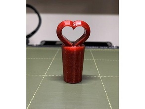 wine stopper heart love bottle 3d print model - Mito3D